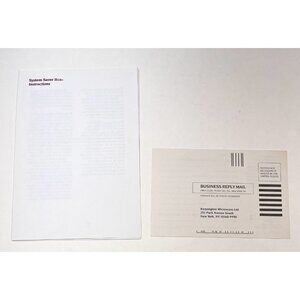 VTG 1987 Kensington System Saver II GS INSTRUCTIONS & REGISTRATION CARD ONLY